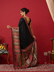 Woven Design Art Silk Black Saree