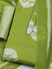 Printed Cotton Blend Unstitched Suit With Dupatta