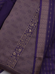 Patch Neck Art Silk Unstitched Suit With Dupatta