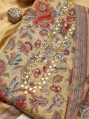 Printed Muslin Unstitched Suit Piece With Dupatta