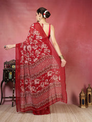 Floral Printed Georgette Saree