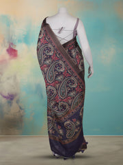 Printed Tussar Purple Saree