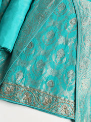 Neck Embroidered Georgette Unstitched Suit With Dupatta