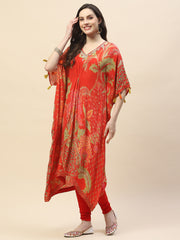Printed Crepe Kaftan Kurta