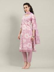 Kantha Work Cotton Blend Kurta With Pants