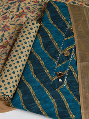 Printed Cotton Blend Unstitched Suit With Dupatta