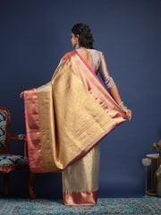 Woven Design Art Silk Unstitched Suit With Pant & Dupatta