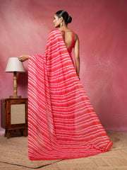 Abstract Printed Georgette Saree