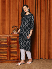 printed Cotton Blend Kurta