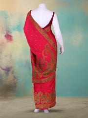 Printed Dola Silk Rani Saree