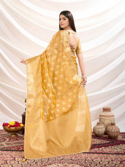 Zari Border Booti Woven Art Silk Saree