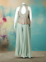 Embroidered Georgette Kurta With Pant & Dupatta