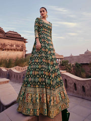 Printed Georgette Kurta With Pants & Dupatta