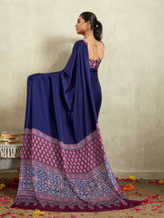 Printed Satin Saree