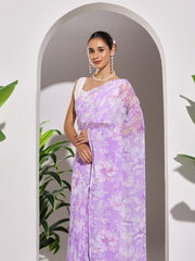 Floral Printed Georgette Saree