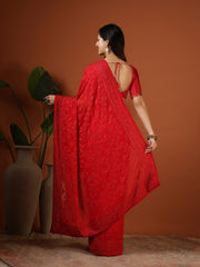Embroidered Georgette Saree