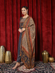 Printed Cotton Blend Kurta With Pants & Dupatta