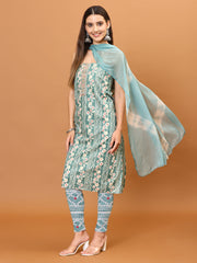 Neck Patti Printed Cotton Unstitched Suit Piece With Dupatta