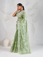 Sequence Embroidery Organza Saree