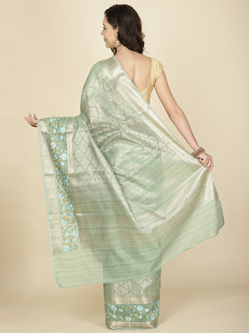 Resham Embroidery Handloom Saree