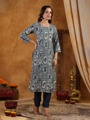 Printed Muslin Kurta With Pants
