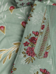 Printed Cotton Blend Unstitched Suit With Dupatta