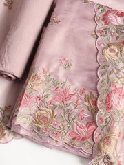 Embroidered Organza Unstitched Suit With Dupatta