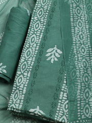 Printed Cotton Blend Unstitched Kurta With Pant & Dupatta