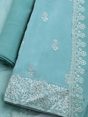 Embroidered Crepe Unstitched Suit With Dupatta
