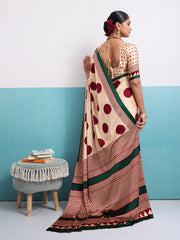 Printed Satin Saree