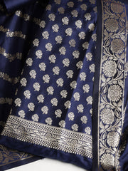 Woven Banarasi Chanderi Unstitched Suit With Dupatta