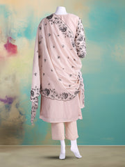 Embroidered Chanderi Kurta With Pant & Dupatta