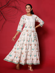 Printed Cotton Blend Dress