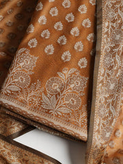 Woven Banarasi Chanderi Unstitched Suit With Dupatta