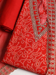 Embroidered Cotton Blend Unstitched Suit With Dupatta