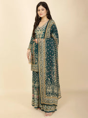 Digital Print Crepe Suit Set With Dupatta