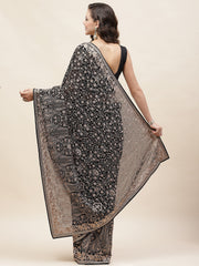 Resham Jaal Embroidery Georgette Saree