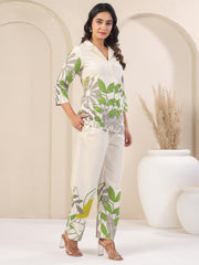 Printed Cotton Blend Shirt With Pants