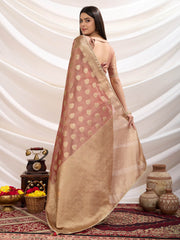 Zari Border Booti Woven Art Silk Saree