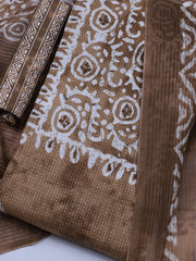 Neck Embroidered Cotton Blend Unstitched Suit With Dupatta