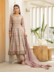 Embroidered Art Silk Kurta With Pant & Dupatta