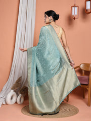 Woven Design Satin Saree