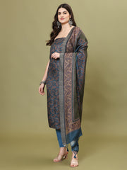 Digital Printed Pashmina Unstitched Suit Piece With Dupatta