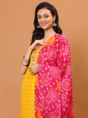 Neck Embroidered Chanderi Unstitched Suit Piece With Dupatta