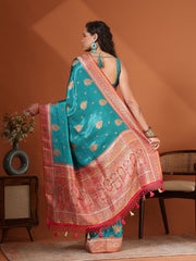Woven Design Satin Saree