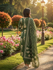 Printed Cotton Blend Kurta With Pant & Dupatta