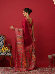 Woven Design Art Silk Magenta Saree