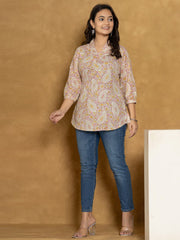Printed Cotton Blend Short Kurti