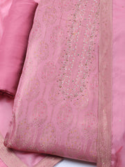Brocade Chanderi Unstitched Suit With Dupatta