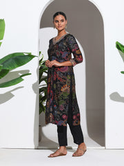 Printed Cotton Blend Kurta With Pant